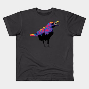 Rainbow Colorful Raven Kids T-Shirt